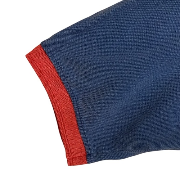 VTG 90’s New York Giants Polo Shirt Denim Blue/Red Fade Cotton Embroidered Large - Picture 4 of 7